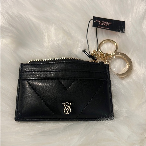 Victoria's Secret Accessories - Victoria's Secret Black Card Holder with Gold Keychain